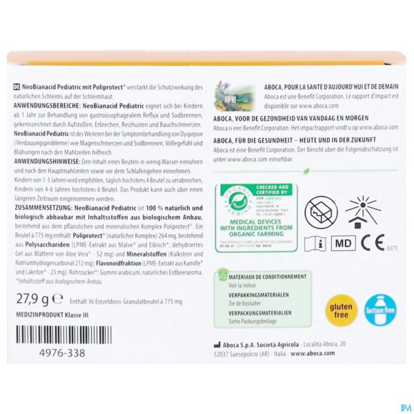 Packshot Neobianacid Pediatric Zakjes Granulaat 36x775mg