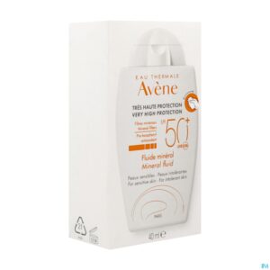 Packshot Avene Zon Spf50+ Minerale Fluide 40ml