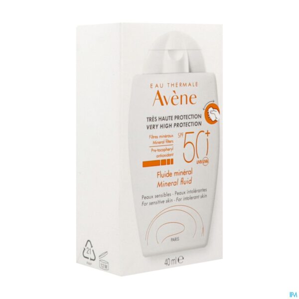 Packshot Avene Zon Spf50+ Minerale Fluide 40ml