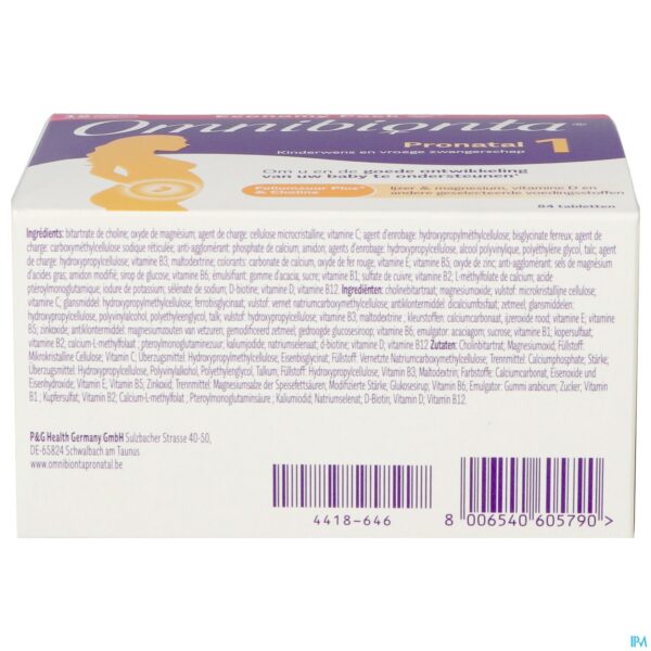 Packshot Omnibionta Pronatal 1kinderwens Zwang.12wek Tabl84