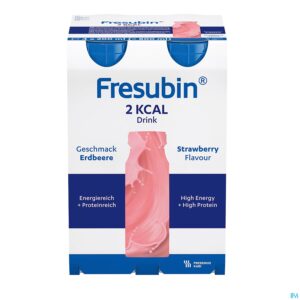 Packshot Fresubin 2kcal Drink Aardbei 4x200ml