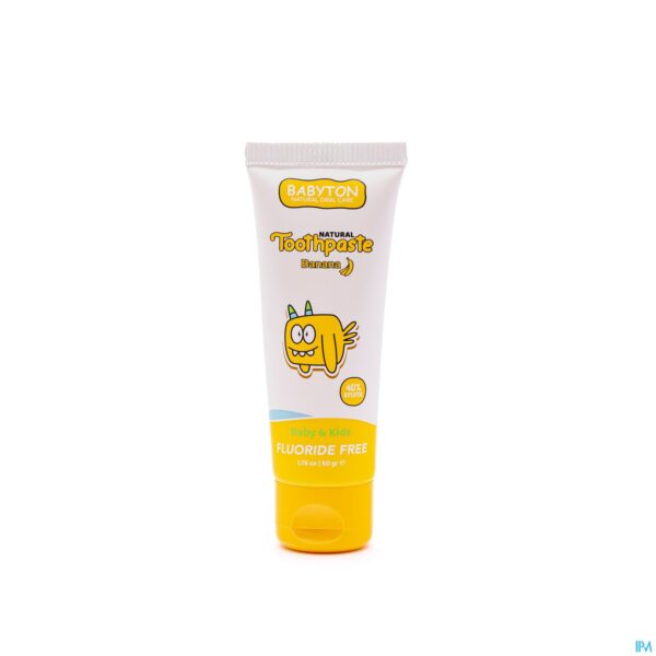 Productshot Babyton Natuurlijke Tandpasta Banaan Baby/kids 50g
