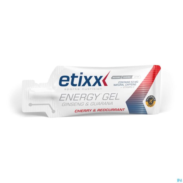 Productshot Etixx Ginseng&guarana Energy Gel Red Currant-cherry 12x50g