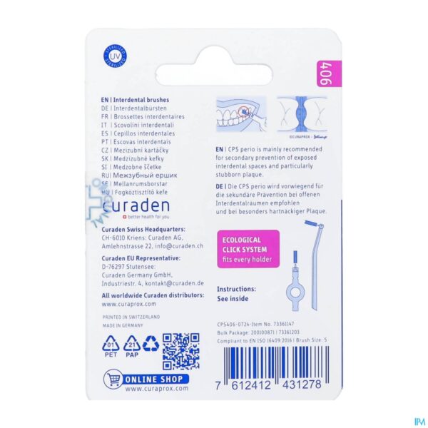 Packshot Curaprox Cps 406 Perio Fuchsia Refill 4