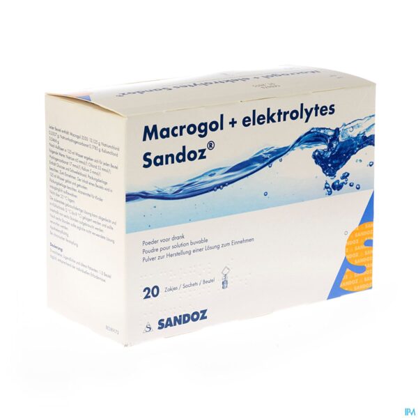 Packshot Macrogol + Elektr Sandoz Pdr Ciroensmaak 20x13,7g