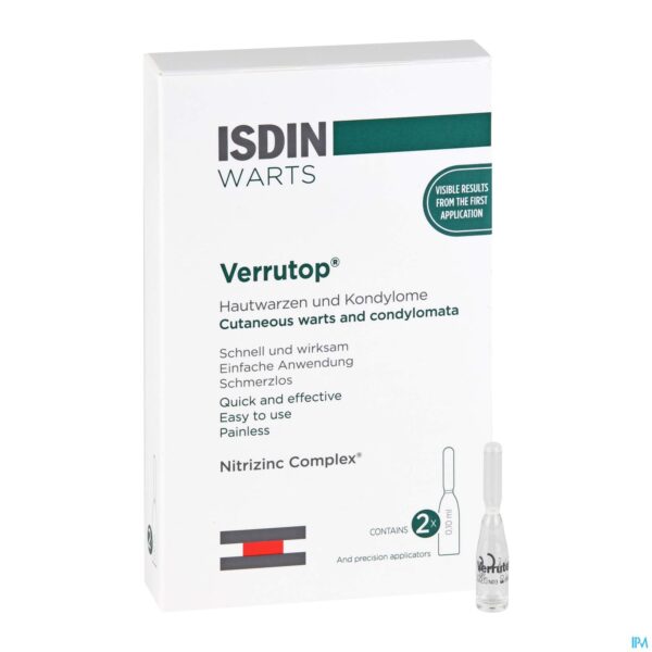 Productshot Isdin Verrutop Warts Oplossing Amp 4x0,1ml