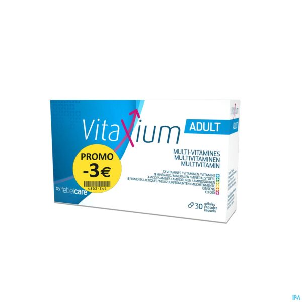 Packshot Vitaxium Adult Multi Vitamines Caps 30 Promo -3€