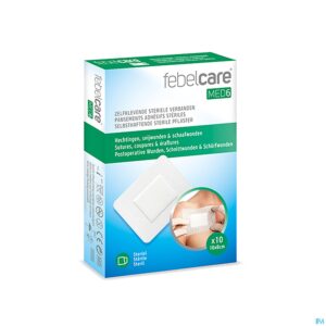 Packshot Febelcare Med6 Zelfkl.steriele Verband.10x8cm 10st