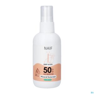 Packshot Naif Baby&kids Sun Mineral Spray Spf50 0%parf100ml