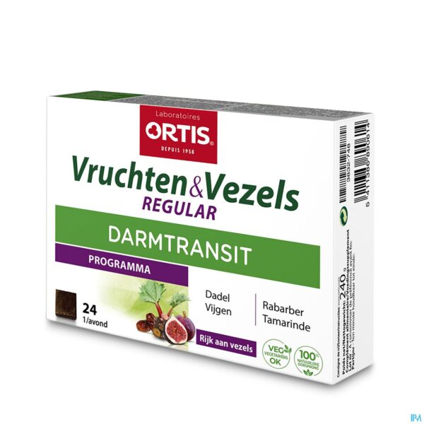 Packshot Ortis Vruchten & Vezezels Regular Blokjes 24 Packshot Ortis Vruchten & Vezezels Regular Blokjes 24