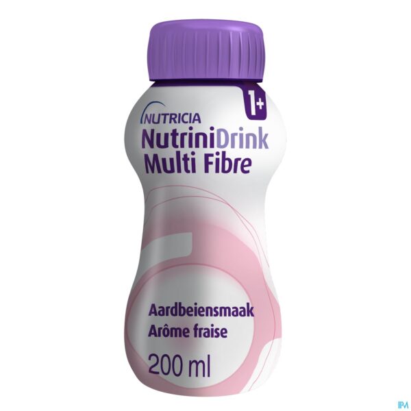 Packshot Nutrinidrink Aardbei Multi F.+12m Fl 200ml 65589