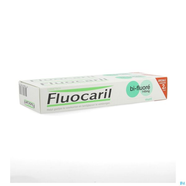 Packshot Fluocaril Tandpasta Bi-fluore 145 Munt 2x75ml