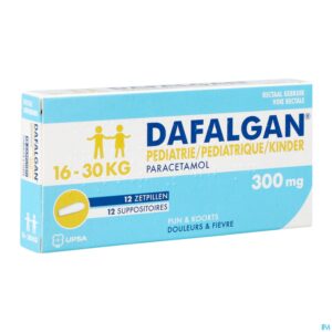 Packshot Dafalgan Pediatrie 300mg Suppo 12