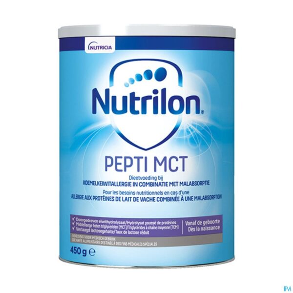 Packshot Nutrilon Pepti Mct Pdr Blik 450g