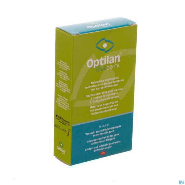 Packshot Optilan® Blueberry 0,1% 15 x 0,5 ml monodoses