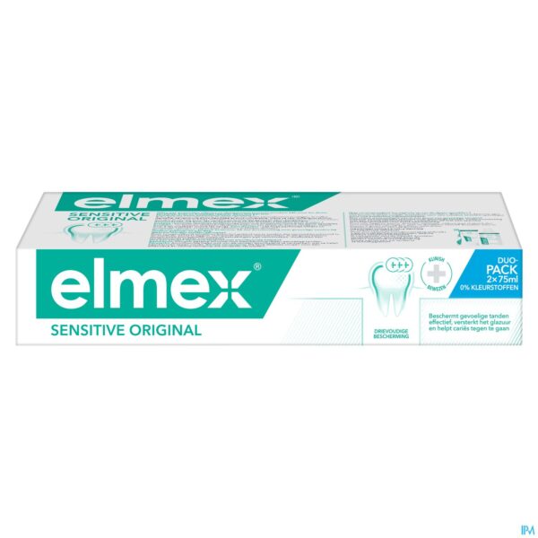 Packshot Elmex Sensitive Tandpasta Tube 2x75ml