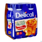 Packshot Delical Fruitdrink Multi-vruchten 4x200ml
