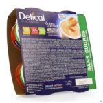 Packshot Delical Creme Dessert Hp-hc Z/suik. Aardbei 4x124g