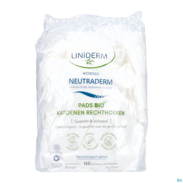 Packshot Neutraderm Pads Bio Katoenen Rechthoeken 180