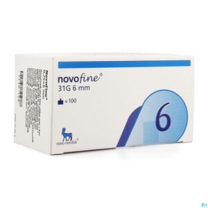 Packshot Novofine Ster Naald 6mm/31g 100 St
