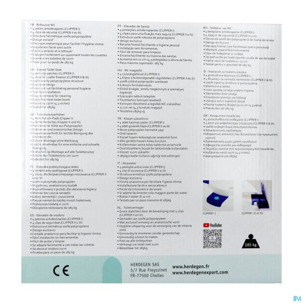 Packshot Curadi Toiletverhoger Z/deksel 11cm