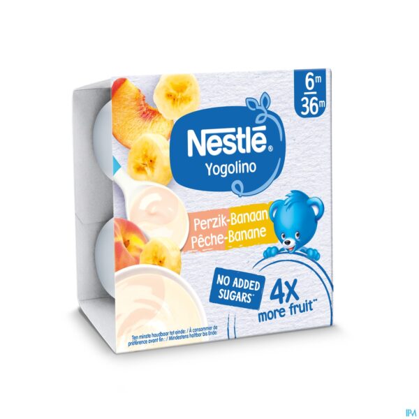 Packshot Nestle Yogolino Banaan Perzik 4x90g