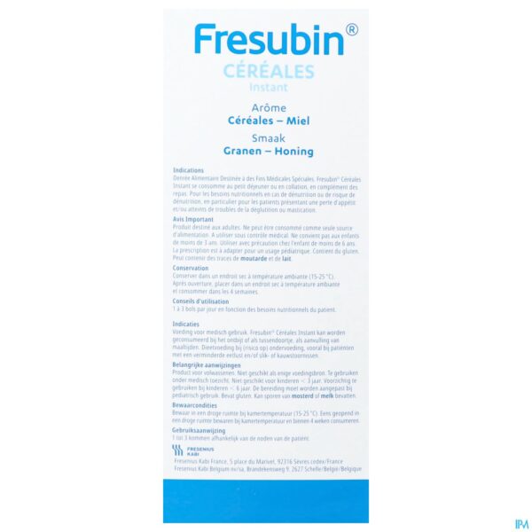 Packshot Fresubin Cereales Instant Honing 2x300g