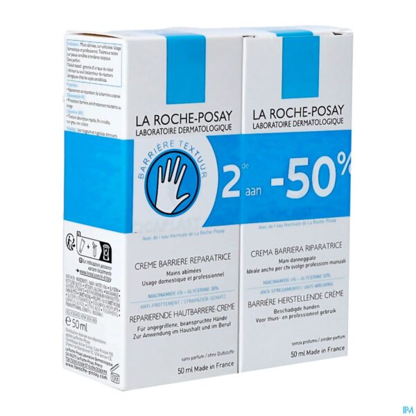 Packshot La Roche Posay Cicaplast Handcreme Duo 2x50ml 2e-50%