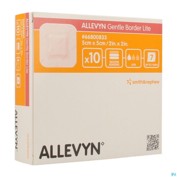 Packshot Allevyn Gentle Border Lite 5,0x 5,0cm 10 66800833