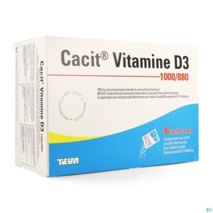Packshot Cacit Vit. D3 1000mg/880ie Bruisgranul. Zakje 90
