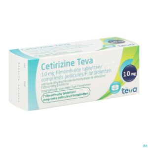 Packshot Cetirizine Teva 10mg Filmomh Tabl 7