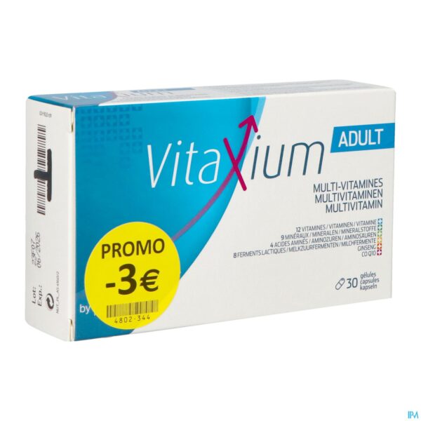 Packshot Vitaxium Adult Multi Vitamines Caps 30 Promo -3€
