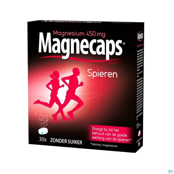Packshot Magnecaps Spierkrampen Bruistabl 30 Packshot Magnecaps Spierkrampen Bruistabl 30