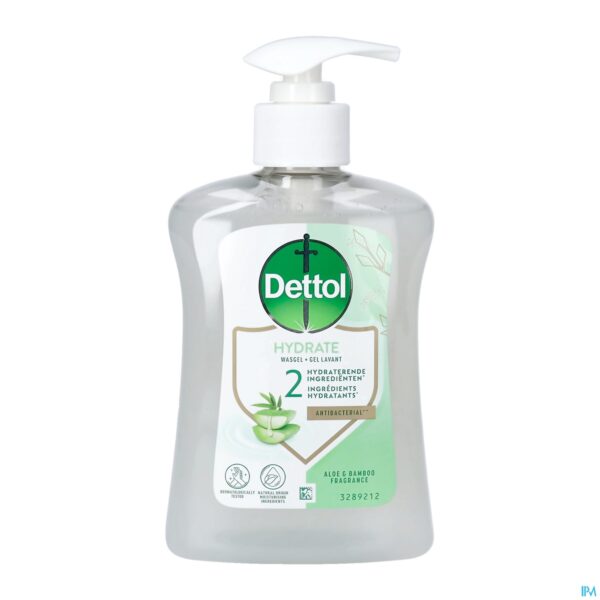 Packshot Dettol Wasgel Aloe Vera & Bamboe 250ml Packshot Dettol Wasgel Aloe Vera & Bamboe 250ml