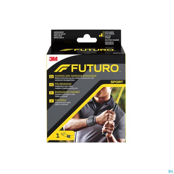 Packshot Futuro Polsbandage 46378, Zwart, Aanpasbaar