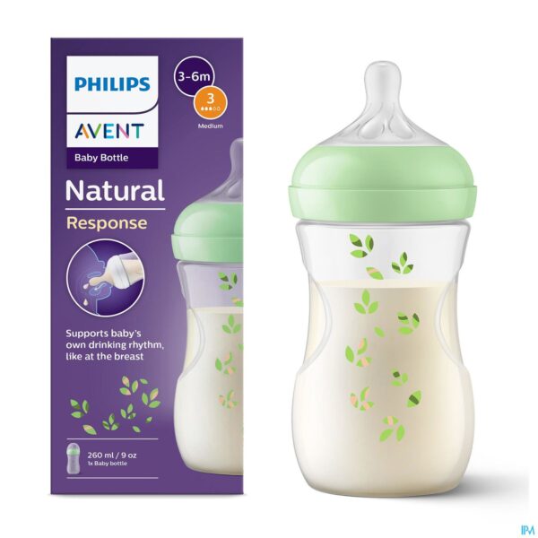 Productshot Philips Avent Natural 3.0 Zuigfles Paars/gr. 260ml