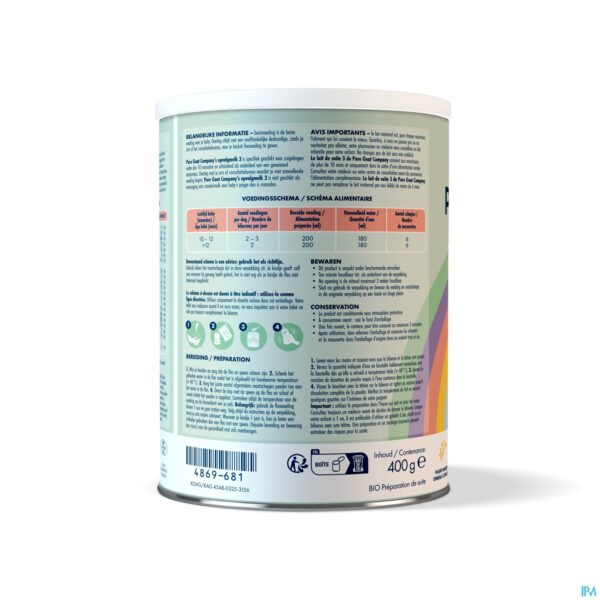Productshot Pure Goat Opvolgmelk 3 Pdr 400g