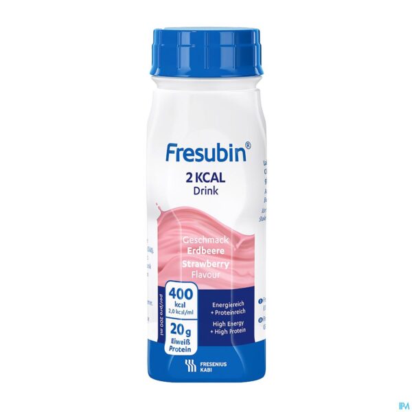 Productshot Fresubin 2kcal Drink Aardbei 4x200ml
