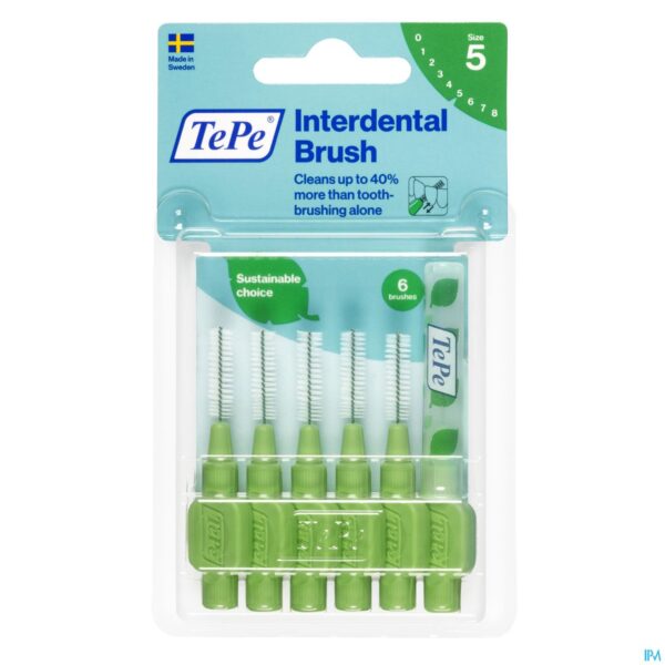 Packshot Tepe Interdental Brush 0,8mm Green 6 Packshot Tepe Interdental Brush 0,8mm Green 6