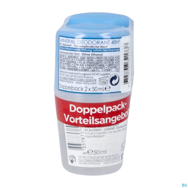 Packshot Vichy Deo Mineraal Roller 48u Duo 2x40ml
