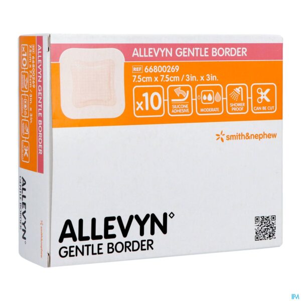 Packshot Allevyn Gentle Border Ster 7,5x 7,5cm 10 66800269