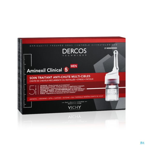 Packshot Vichy Dercos Aminexil Clinical 5 Men Amp 21x6ml
