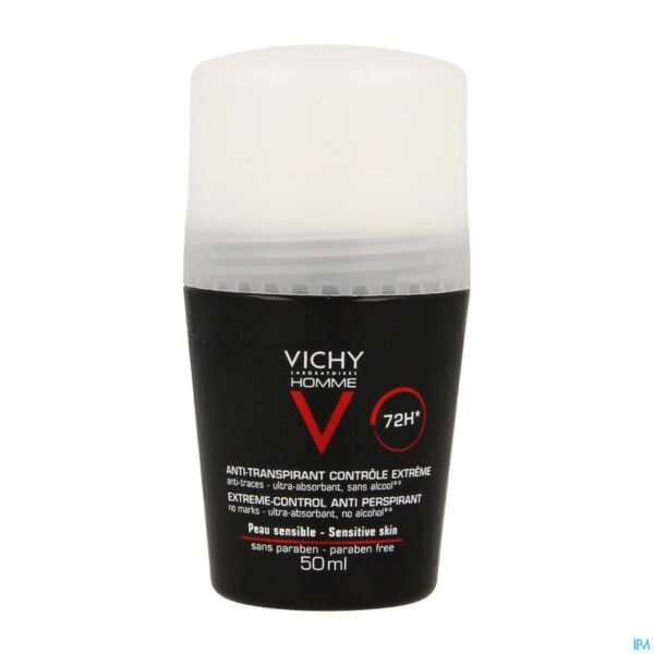 Packshot Vichy Homme Deo A/transp. 72u Roller 50ml
