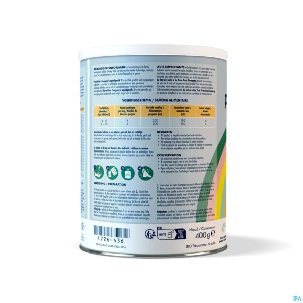 Productshot Pure Goat Opvolgmelk 2 Pdr 400g