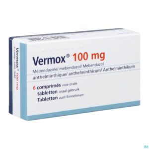 Packshot Vermox Orifarm 100mg Tabl 6 Pip