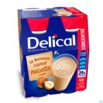Packshot Delical Hp Hc Drank Geconc. Hazelnoot 4x200ml