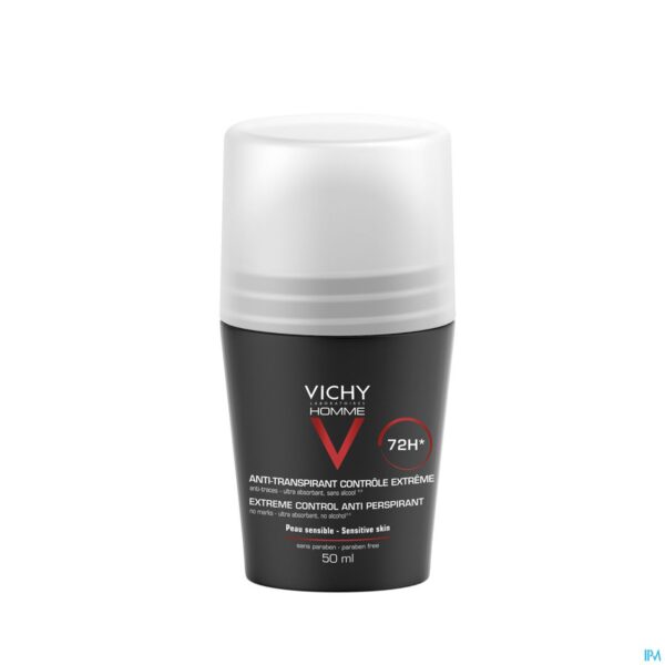 Packshot Vichy Homme Deo A/transp. 72u Roller 50ml