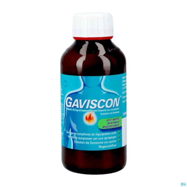 Productshot Gaviscon Menthe Munt Susp Buv 300ml