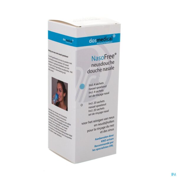 Packshot Nasofree Neusdouche Fl + 4 Zakjes