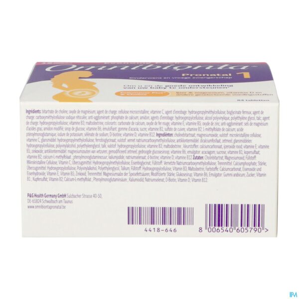 Packshot Omnibionta Pronatal 1kinderwens Zwang.12wek Tabl84